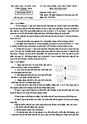 Kỳ thi học sinh giỏi cấp tỉnh THCS môn Sinh học - Năm học 2021-2022 - Sở GD&ĐT Quảng Nam (Có hướng dẫn chấm)